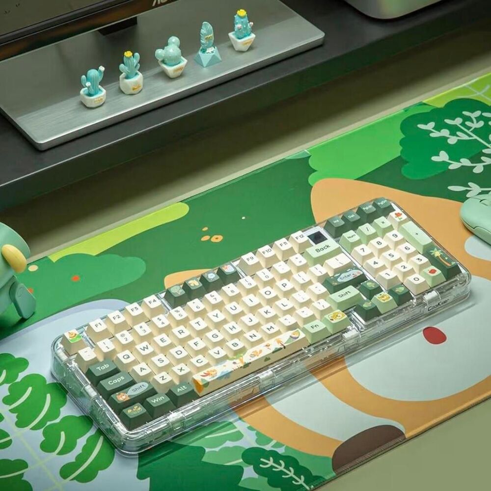 140 Piece Keycap Set. Forest Party Dye Sub PBT Keycaps